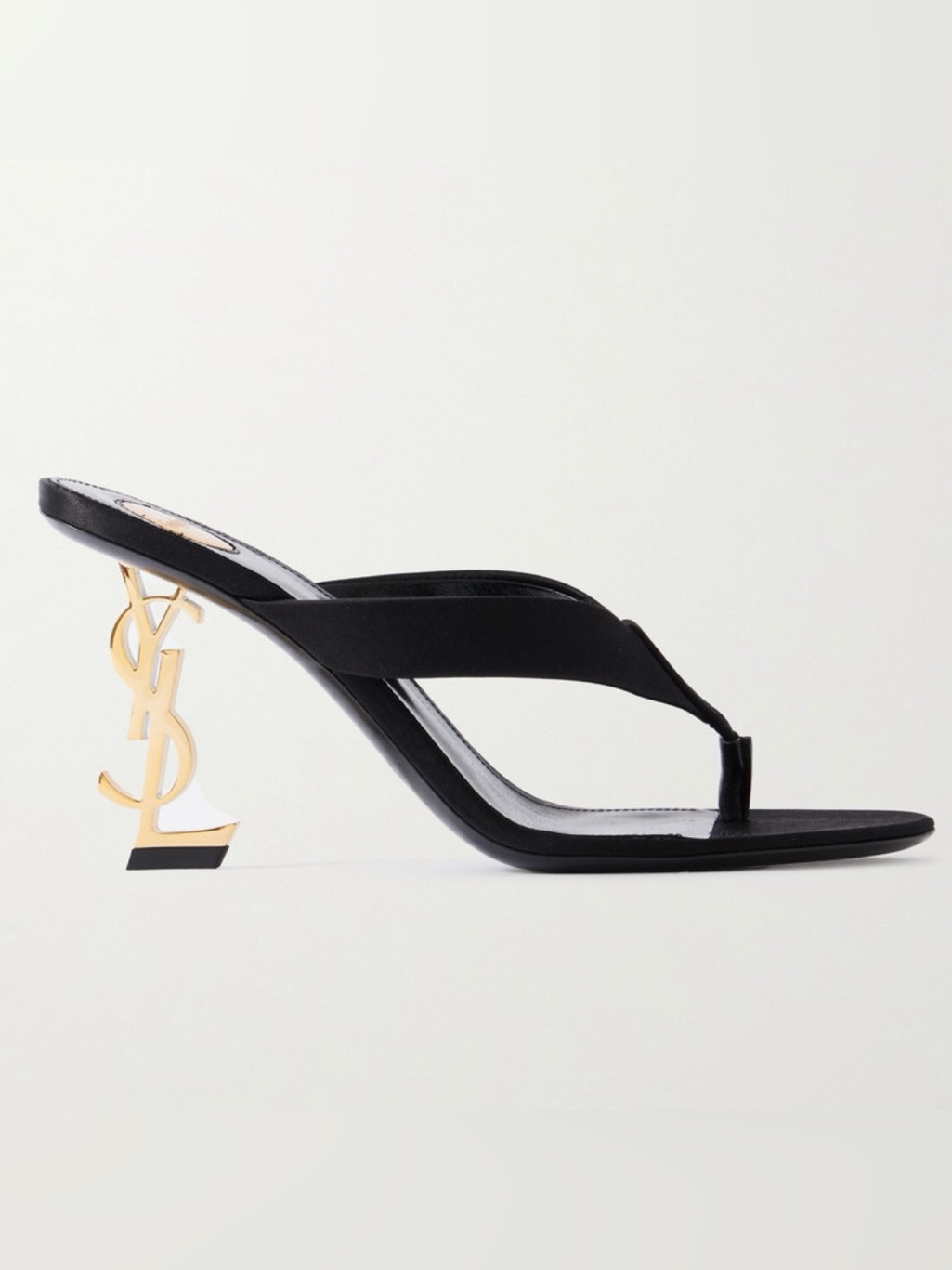 Saint Laurent Opyum Ysl Logo Heels Thong Sandals